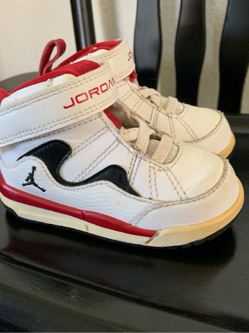 Jordan Kids White, Red & Black High-Top Sneakers